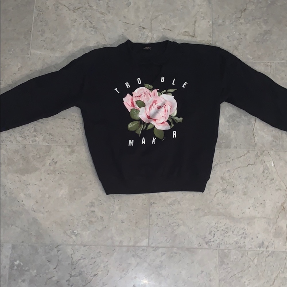 girls cut out sweatshirt